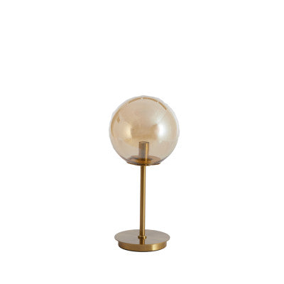 Medina Amber Glass & Gold Table Lamp