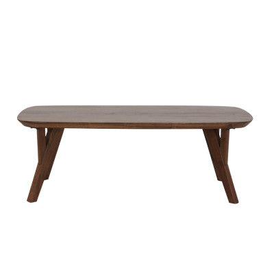 Quenza Brown Acacia Wood Rectangular Coffee Table
