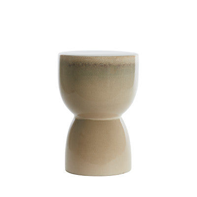 Finca Gloss Cream Ceramic Round Side Table
