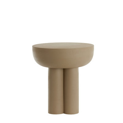 Mikola Matt Light Grey Metal Round Side Table