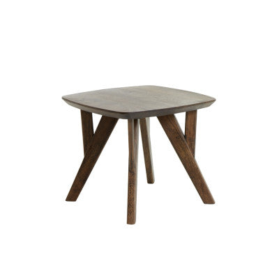 Quenza Brown Acacia Wood Square Side Table 36cm