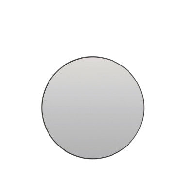 Espejo Clear Glass & Black Round Mirror 70cm