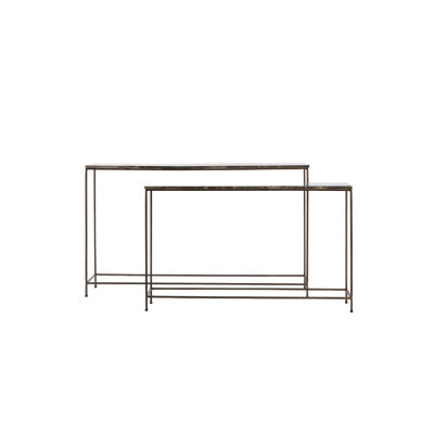Morena Set of 2 Brown Marble Console Tables