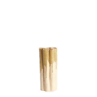 Flovilla Cream & Olive Green Ceramic Vase 30cm