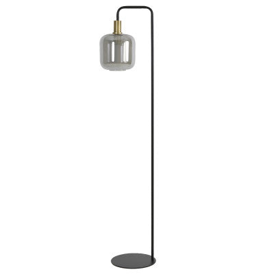 Lekar Antique Bronze & Smoked Glass Floor Lamp