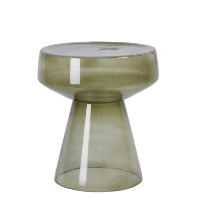 Dakwa Grey Green Glass Round Side Table 44cm