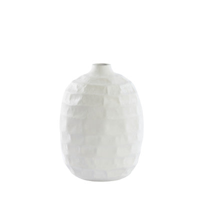 Tariva Matt Cream Metal Vase 30cm