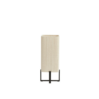 Wyn Matt Black & Cream Rope Table Lamp 39cm