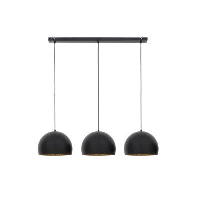 Jaicey Matt Black/Gold Metal 3 Light Pendant Light
