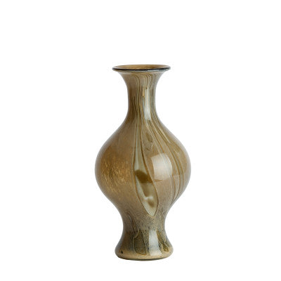 Jorven Taupe & Olive Green Glass Vase