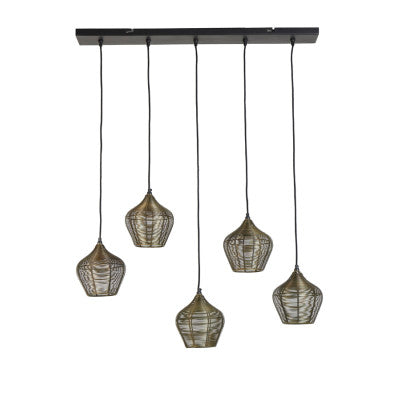 Alvaro Antique Bronze Metal 5 Light Pendant Light