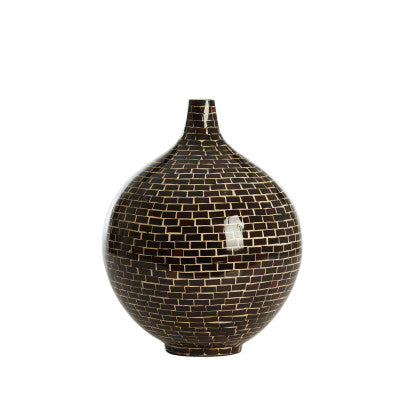 Elorza Dark Brown & Natural Bamboo Vase 35cm