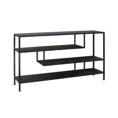 Ylaya Antique Black Metal Console Table