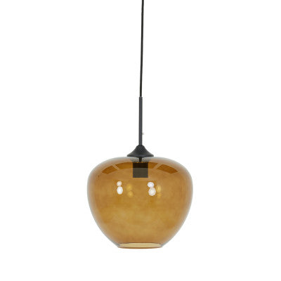 Mayson Brown Glass & Black Pendant Light 30cm