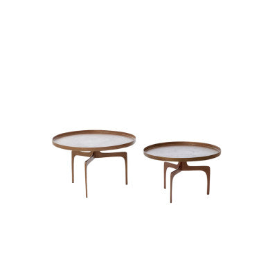 Pano Set of 2 Brown Bronze Coffee Tables