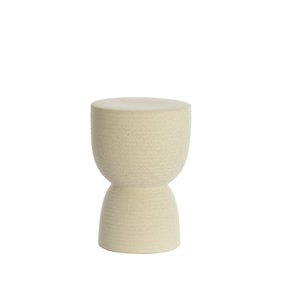 Finca Matt Cream Ceramic Round Side Table