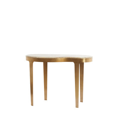 Giulio Taupe Marble & Antique Bronze Console Table