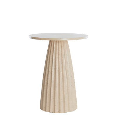 Veglia Matt Sand & Light Brown Spotted Metal Round Side Table 51cm