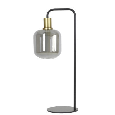 Lekar Antique Bronze & Smoked Glass Table Lamp