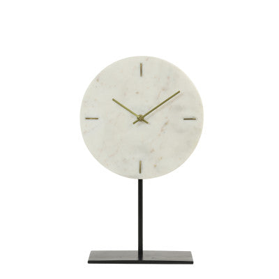 Moreno White Marble Table Clock