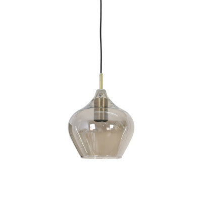 Rakel Antique Bronze & Smoked Glass Pendant Light 20cm