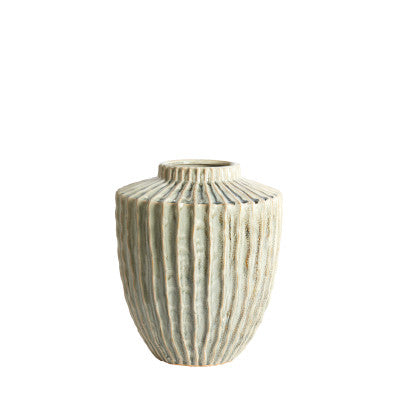 Talea Olive Green/Cream Ceramic Vase 32cm