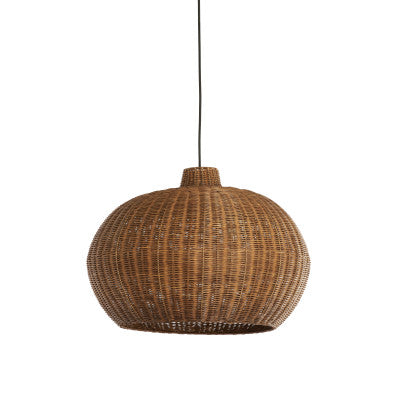 Melzor Dark Brown Rattan Pendant Light 55cm