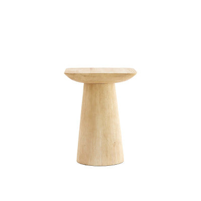 Dego Matt Natural Wood Round Side Table 59cm