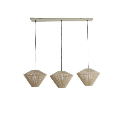 Felida Cream Metal 3 Light Pendant Light