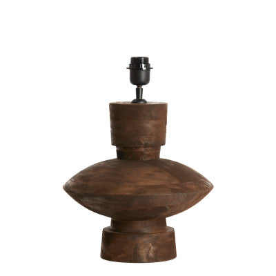 Fiera Matt Dark Brown Wood Table Lamp Base 31cm