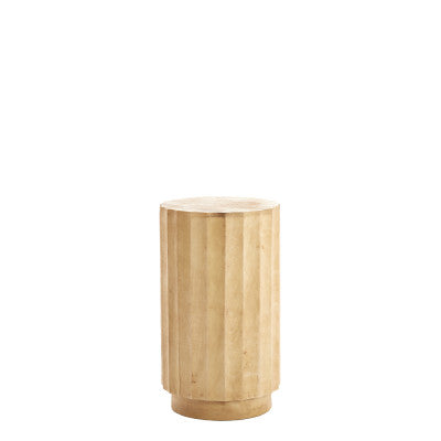 Ellena Matt Natural Wood Plinth Side Table 60cm