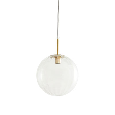 Magdala Clear Glass & Gold Pendant Light 30cm