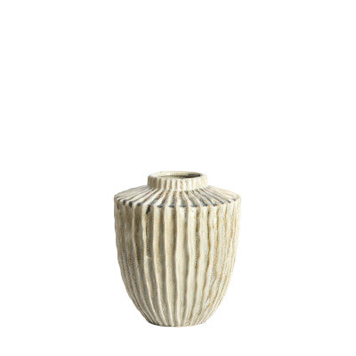 Talea Olive Green/Cream Ceramic Vase 28cm