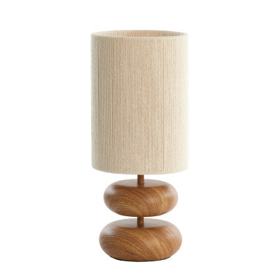 Danialo Natural Wood Effect & Cream Rope Table Lamp 50.5cm
