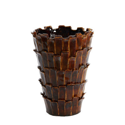 Banya Gloss Dark Brown Ceramic Vase 43cm