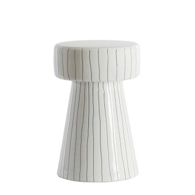 Dakwa Gloss White & Black Metal Round Side Table 47cm