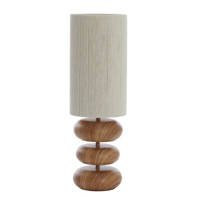 Danialo Natural Wood Effect & Cream Rope Table Lamp 67.5cm