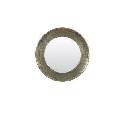 Sana Antique Bronze Metal Round Wall Mirror 62cm