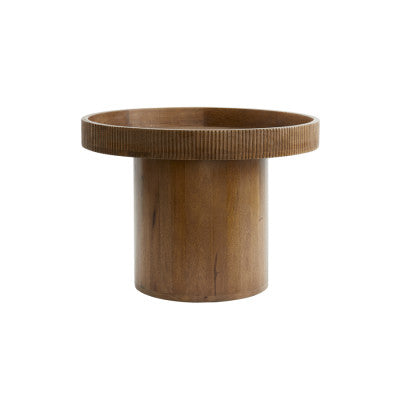 Kalomo Dark Brown Wood Round Side Table 44cm