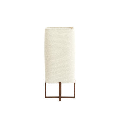 Wyn Dark Brown Wood Effect & Cream Bouclé Table Lamp 50.5cm