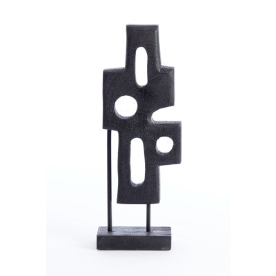 Salio Matt Black Wood Ornament on Stand