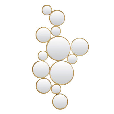Cielo Circles Gold Metal Round Wall Mirror 64.5cm