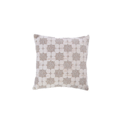 Pueblo Cream & Sand Geometric Feather Filled Square Cushion 45x45cm