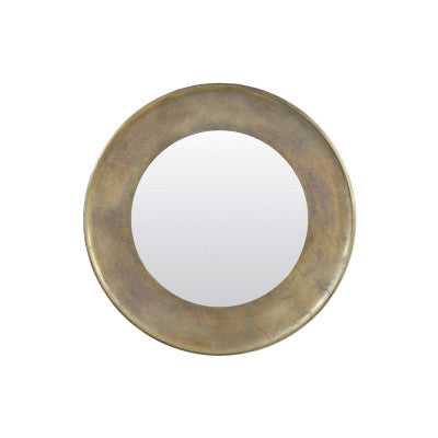 Sana Antique Bronze Metal Round Mirror 88cm