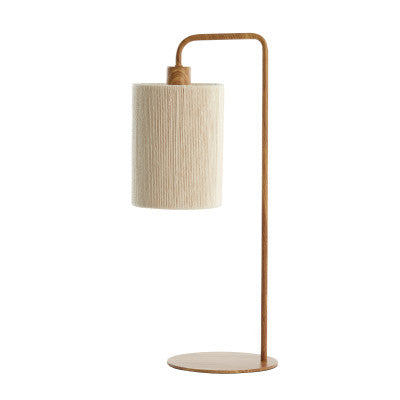 Donio Natural Wood Effect & Cream Rope Table Lamp