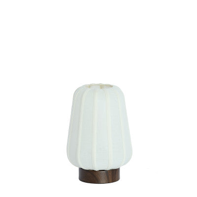 Bibia Dark Brown Wood Effect & White Table Lamp 29cm