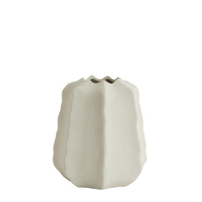 Arieiro Cream Fluted Ceramic Vase 25.5cm