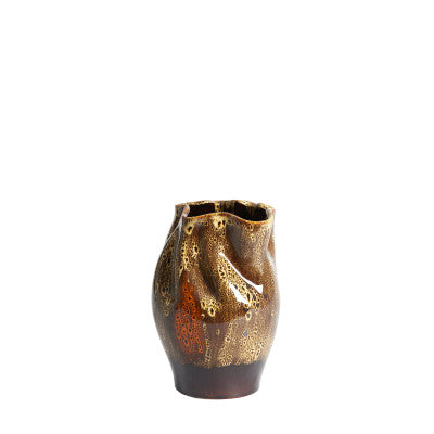 Althea Dark Brown/Cream/Orange Ceramic Vase 30cm