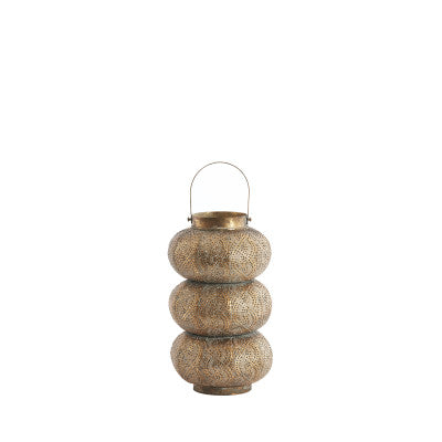Kaito Brown Gold Metal Hurricane Candle Holder 45cm