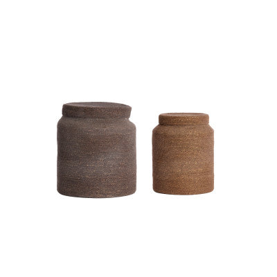 Betania Set of 2 Brown Seagrass Storage Baskets